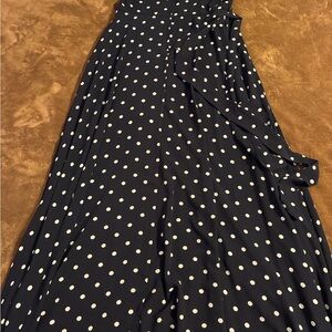 Premier Navy and Cream Polka Dot Maxi Dress